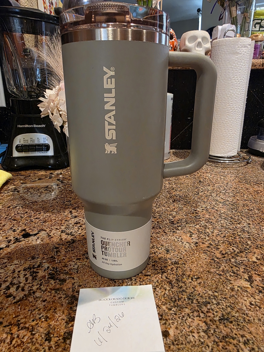 Stanley Matte Gray Travel Tumbler with Handle